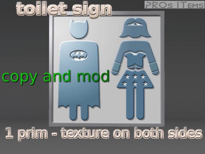 Signe de toilettes de super-héros