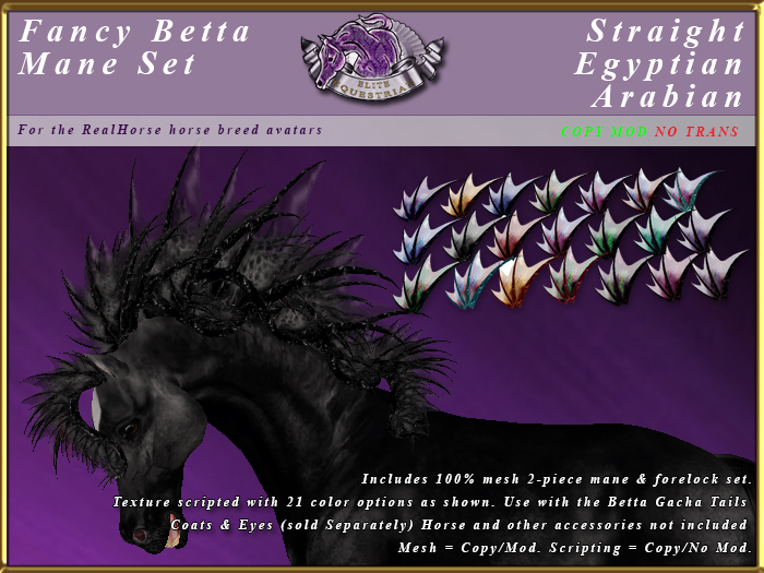*E* Fancy Betta Mane Set [BOXED] Straight Egyptian Arabian