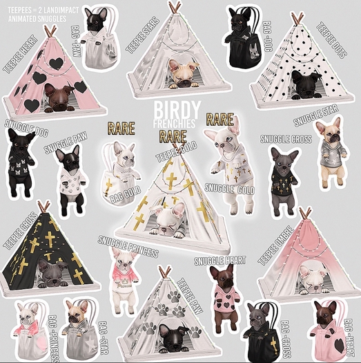 Birdy - Frenchie - Sleepy TeePee - Gold RARE