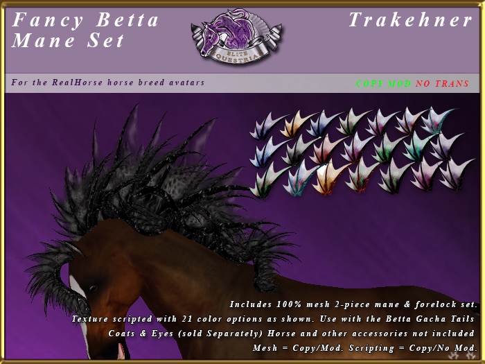 *E* Fancy Betta Mane Set [BOXED] Trakehner