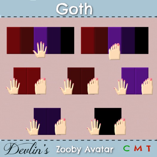 Devlin's - Zooby Avatar - Goth Nails HUD