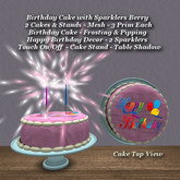Birthday Cake w Sparklers Berry