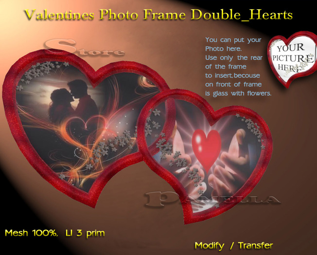 Valentines Photo Frame Double_Hearts - (BOX)