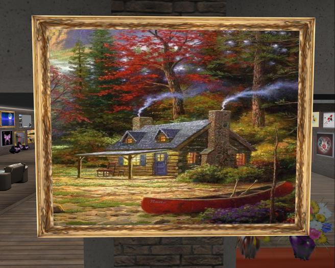 Second Life Marketplace RC Wall Art, Log home country