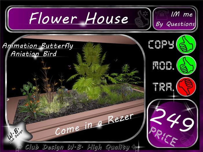 * Flower House / Butterfly V1 * Decor *