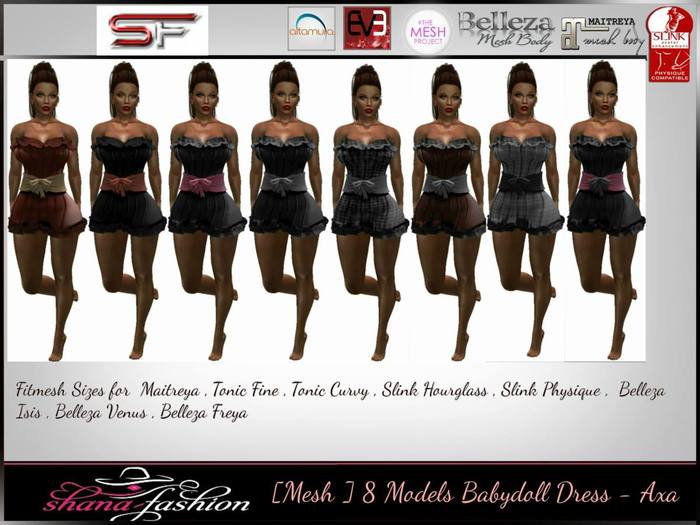 [Mesh ] 8  Models Babydoll  Dress AXA