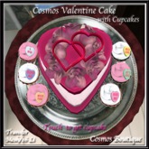 Cosmos Valentine Cake (with 6 cupcakes to give away)(BOX)