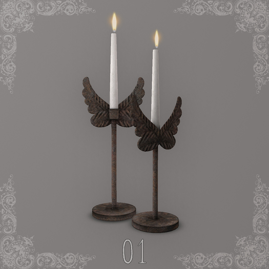 *pm* Rustic Angelic Candles - 01