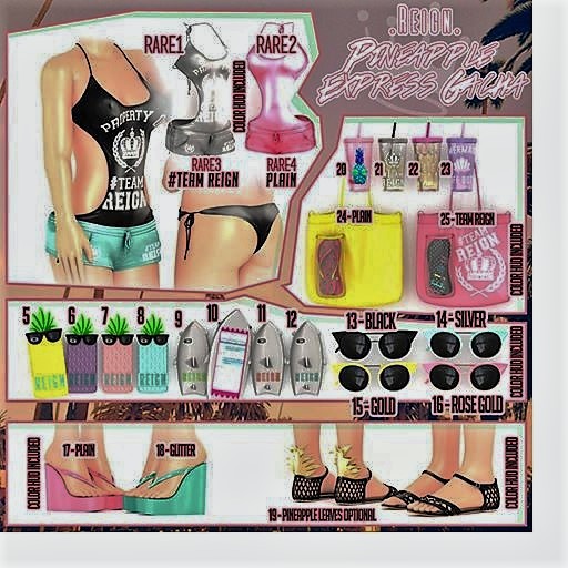 REIGN.- BEACH BUM SHORTIES & REIGN.- METALLIC- RARE TEAMREING