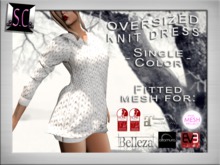 .:S.C:. Oversized Knit Dress - Single Color - White