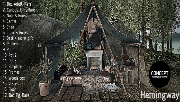 Concept} *01.Hemingway.Bed Adult - RARE