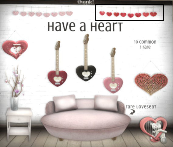 Thunk! Hearts On String Red