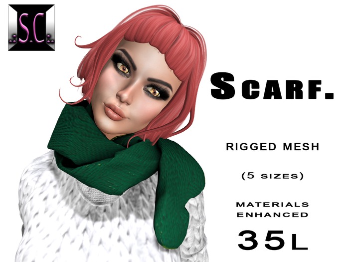 .:S.C:. Scarf - Knit - Green