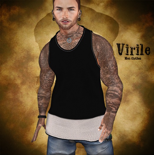 .::Virile::. Tank Top - Black n' White