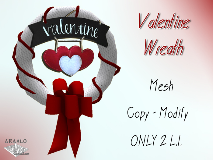 Valentine Wreath - Mesh - * SPECIAL PRICE Happy Valentine Promo *