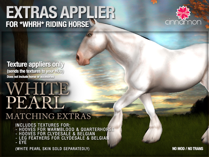 *CINNAMON* Extras appliers- White Pearl - BOX