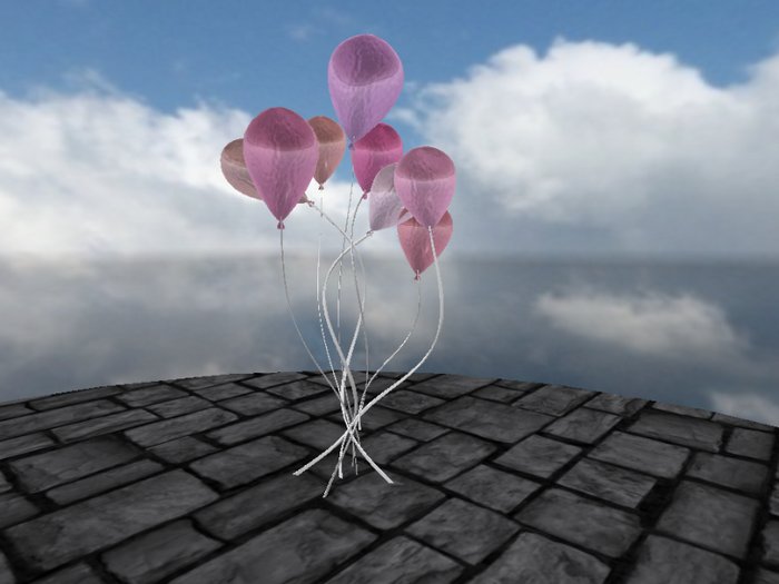 Lower Prim Balloons - Pink toned -Metallic-(mod/copy)