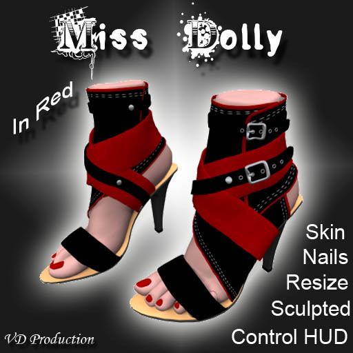 *Dolly* Red Boxed High Heels Shoes