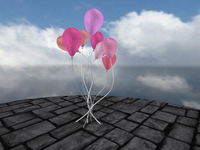 Lower Prim Balloons - Pinks -Frosted-(mod/copy)