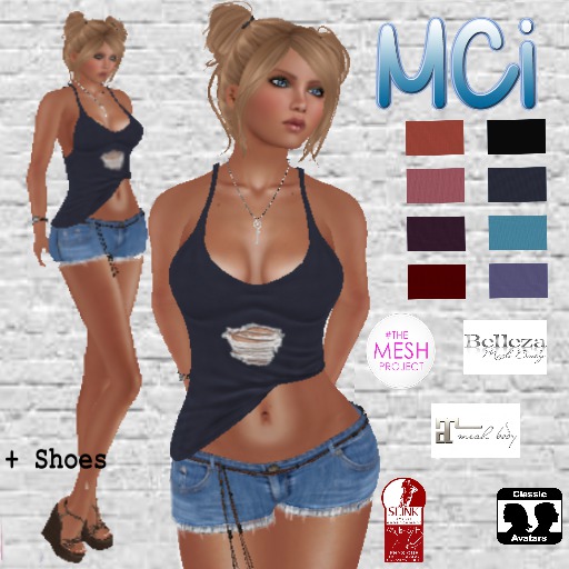 Mystic Ripped Top with Shorts