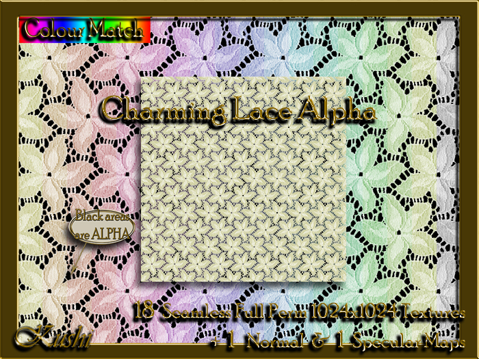 !Kushi! CharmingLaceALPHA Textures -WEAR TO UNPACK