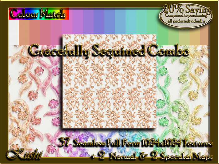 Gracefully Sequined Combo Seamless Textures