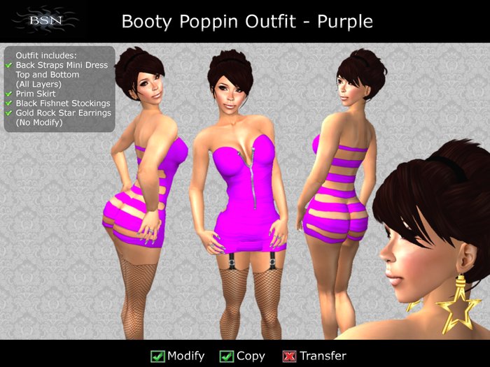 BSN Booty Poppin Outfit - Purple