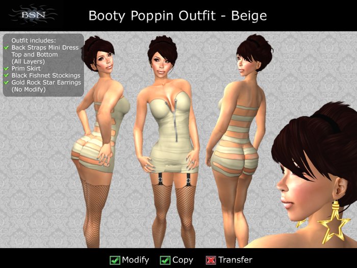 BSN Booty Poppin Outfit - Beige