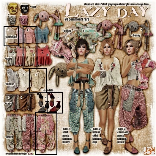 !gO! lazy day COMPLETE SET 3 (PINK-CREAM) Hourglass