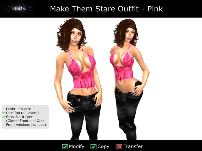 BSN Make Them Stare Outfit - Pink