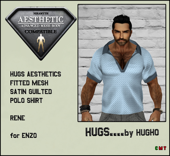 HUGS AESTHETIC POLO SHIRT [FITTED MESH] RENE