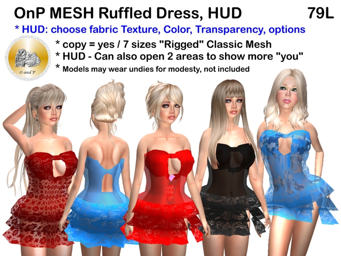 OnP Mesh Demo Ruffled Dress