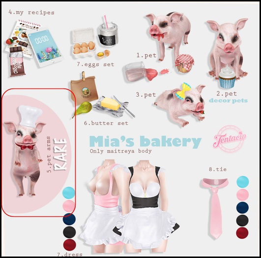 *Tentacio* Mia's bakery, Pet RARE