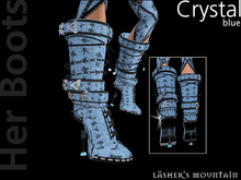CRYSTAL Blue Female Buckled Boots 