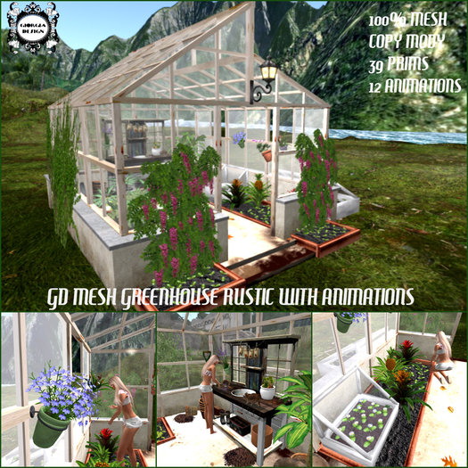 GD MESH GREENHOUSE RUSTIC WITH ANIMATIONS