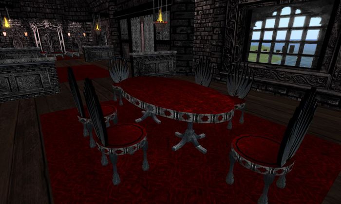 VAMPI&SN_GOTHIC_Esstisch_1+6 Essstuehle