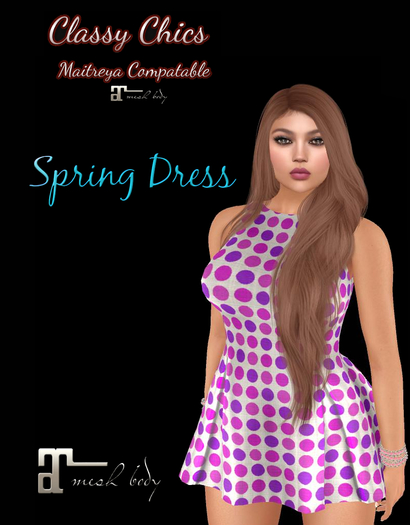 Classy Chics Maitreya - Spring Mini Dress - Purple Dots