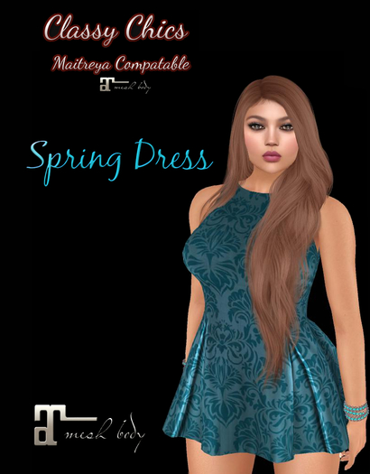Classy Chics Maitreya - Spring Mini Dress - Cyan