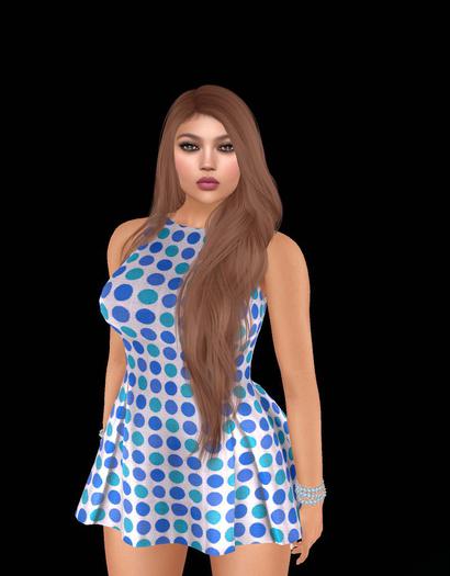 Classy Chics Maitreya - Spring Mini Dress - Blue Dots