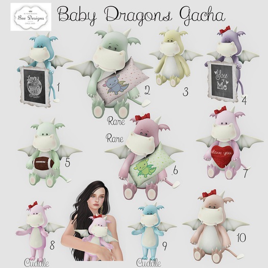 Bee Designs Baby Dragons Gacha 10