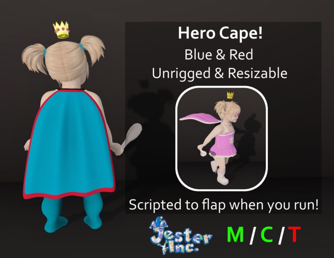 [Jester Inc.] Hero Cape! (Blue & Red)
