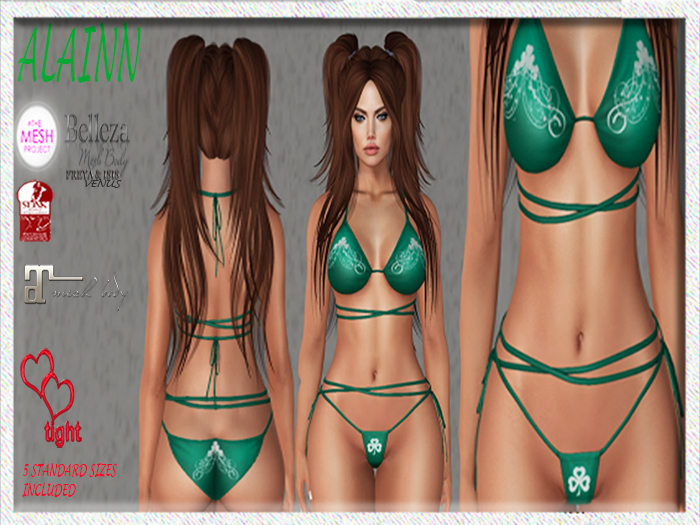 Second Life Marketplace - Sexy St Patrick's day Party bikini Second Life Marketplace - Sexy St Patrick's day Party bikini
