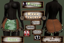 .:S.C:. Miniskirt - Boho Leather - Green