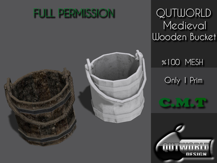 .::QUTWORLD Medieval Wooden Bucket::.FP_Unpack