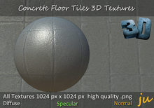 JU Concrete Floor Tiles 3D Textures Full Perm