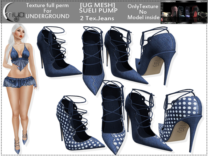 Enya [UG MESH] SUELI PUMP 2 tex.Jeans -W