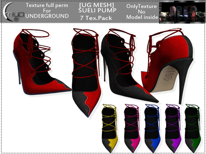 Second Life Marketplace - Enya-Texture-[UG MESH] SUELI PUMP 6 Tex.Pack