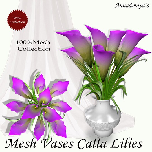 Mesh Vases Calla Lilies violet