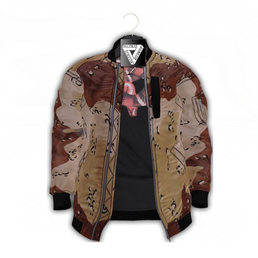 Blupr/nt- Saucy Beige Camo Bomber