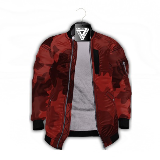 Blupr/nt- Saucy Red Camo Bomber